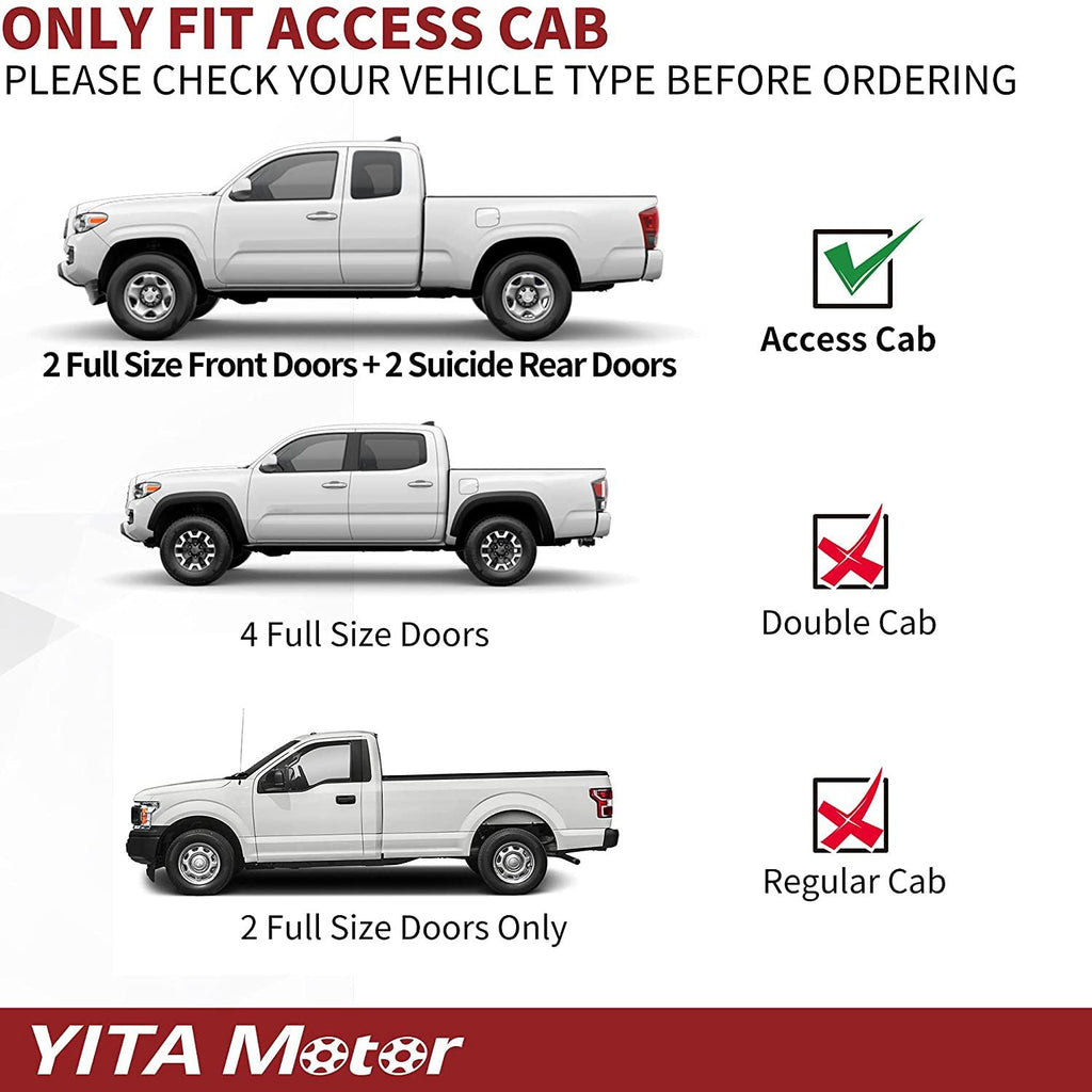 YITAMOTOR® 6" Running Boards For 05-22 Toyota Tacoma Access Cab, Aluminum Black Side Steps Nerf Bars