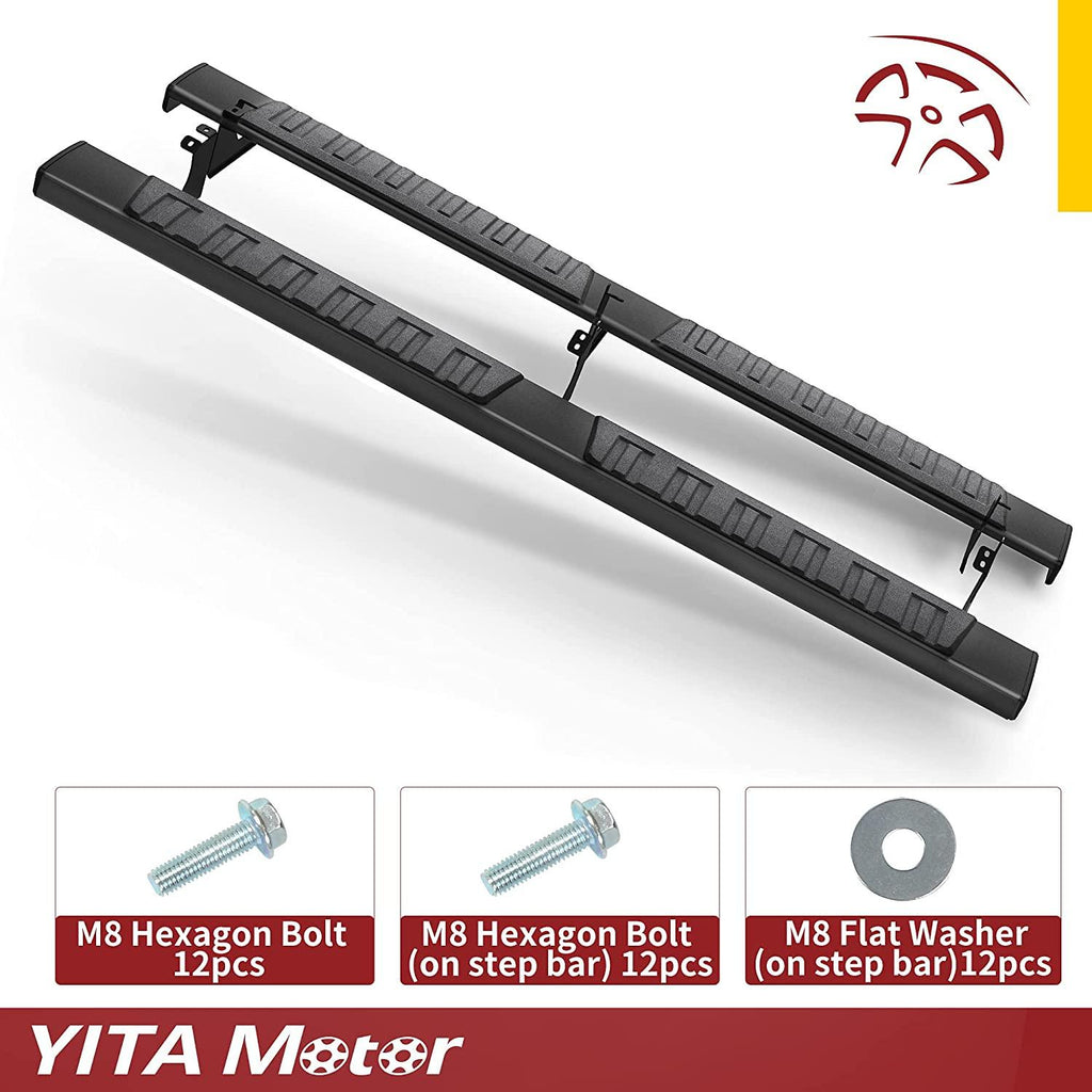 YITAMOTOR® 6" Running Boards For 05-22 Toyota Tacoma Access Cab, Aluminum Black Side Steps Nerf Bars