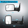 YITAMOTOR® Tow Mirrors 02-08 Dodge RAM 1500 03-09 Dodge RAM 2500 3500 Power Heated Dual Lenses Flip-Up Side Mirror