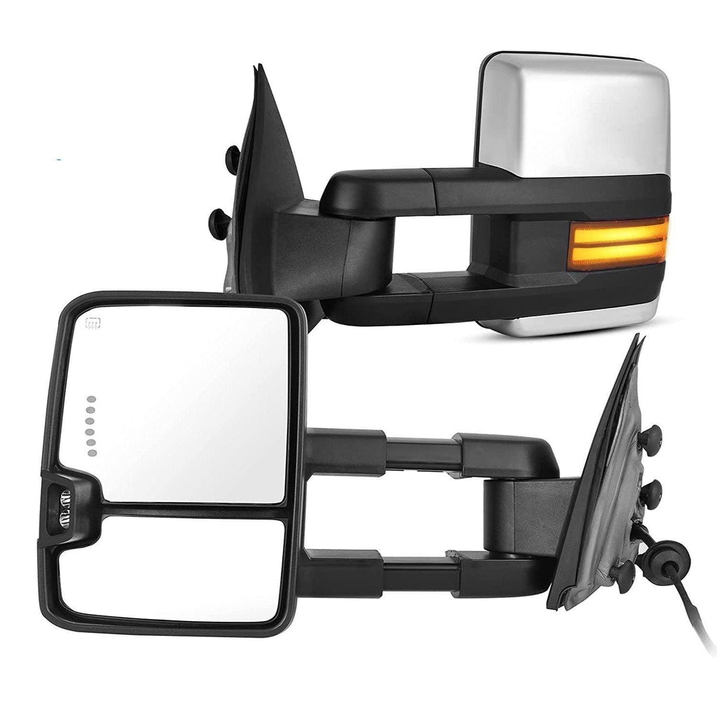 YITAMOTOR® 14-18 Chevy Silverado GMC Sierra 1500 2500HD 3500HD Extendable Tow Mirrors Turn Signal Power Heated