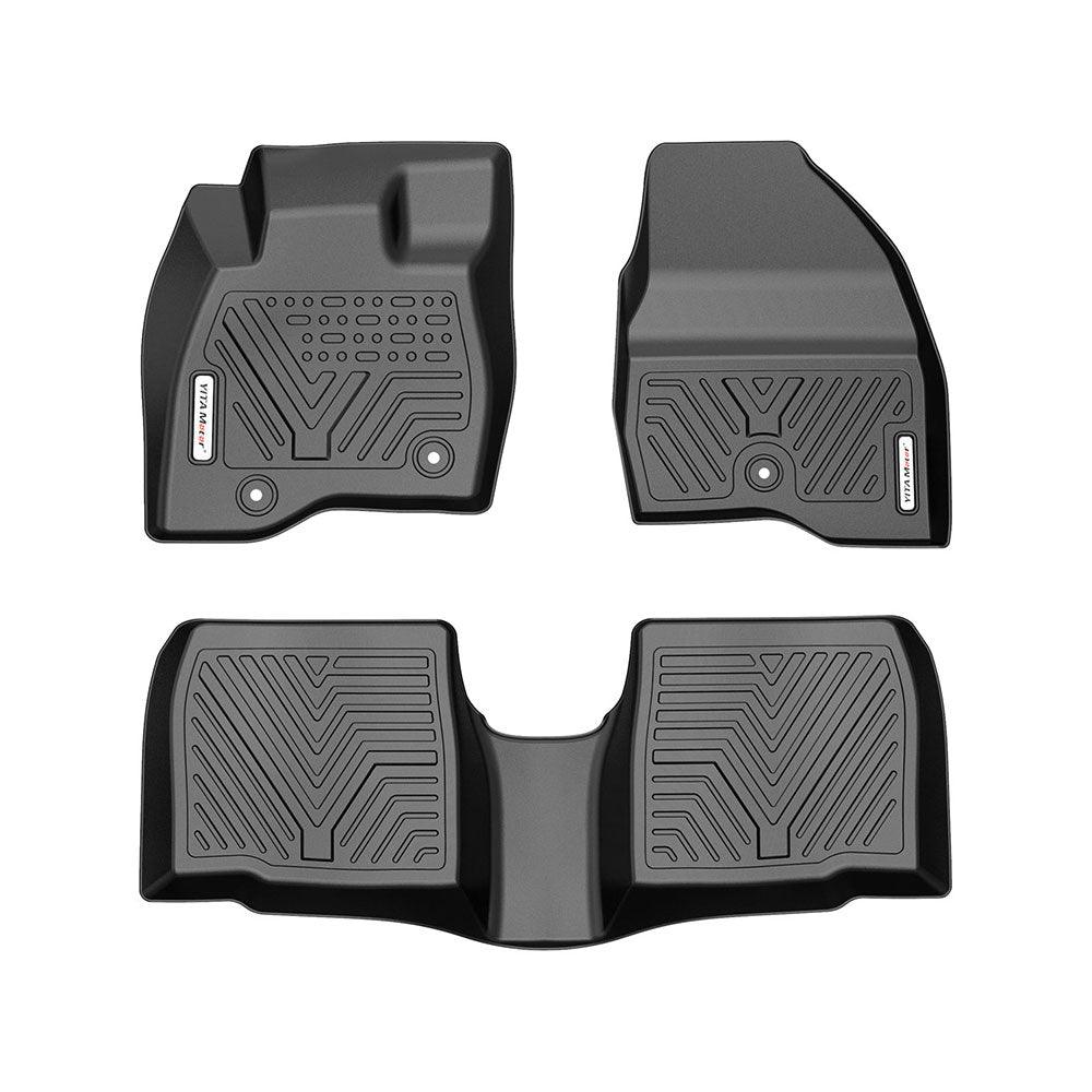 YITAMOTOR All Weather Floor Mats Compatible with 2017 2018 2019 Ford Explorer Black 3pcs Set Floor Liners - YITAMotor