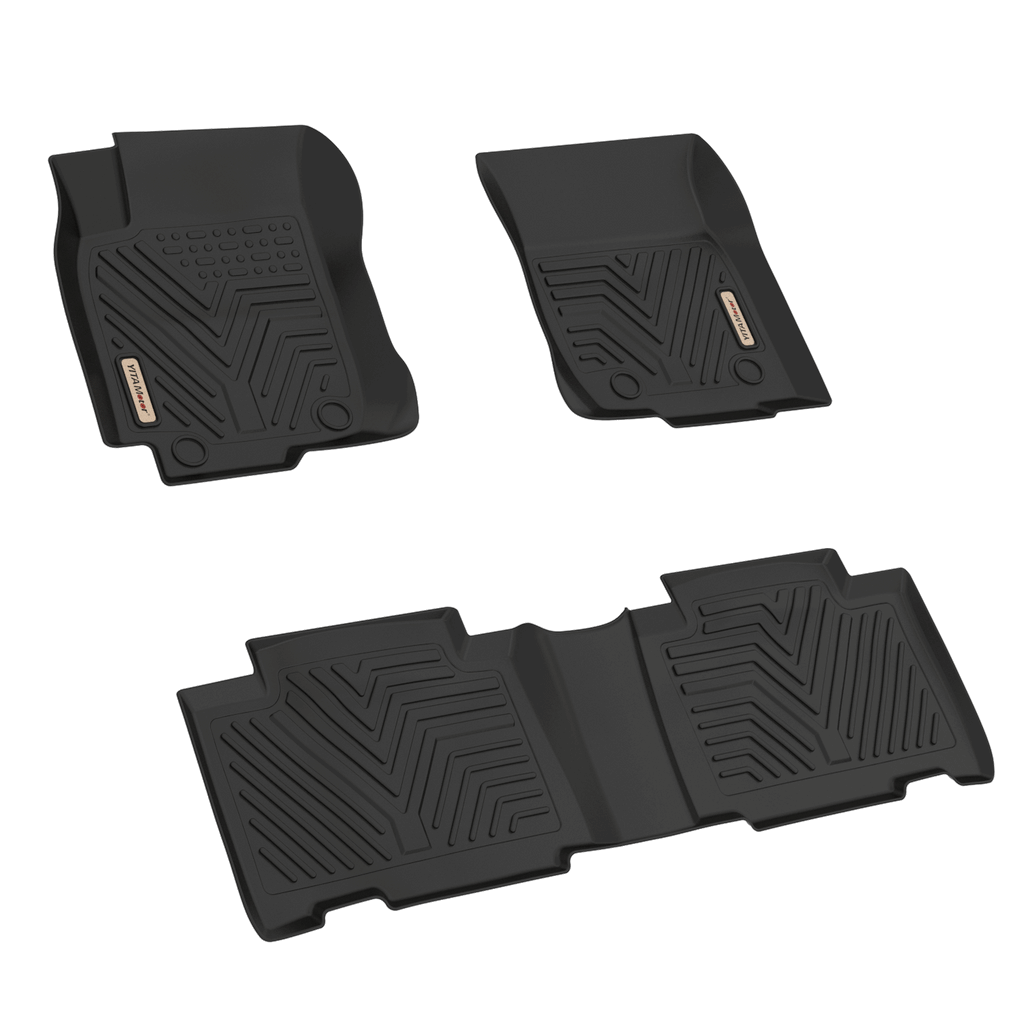 YITAMOTOR® All Weather Floor Mats for 2013 2014 2015 2016 2017 2018 Toyota RAV4 Black Rubber 3pcs Set Floor Liners