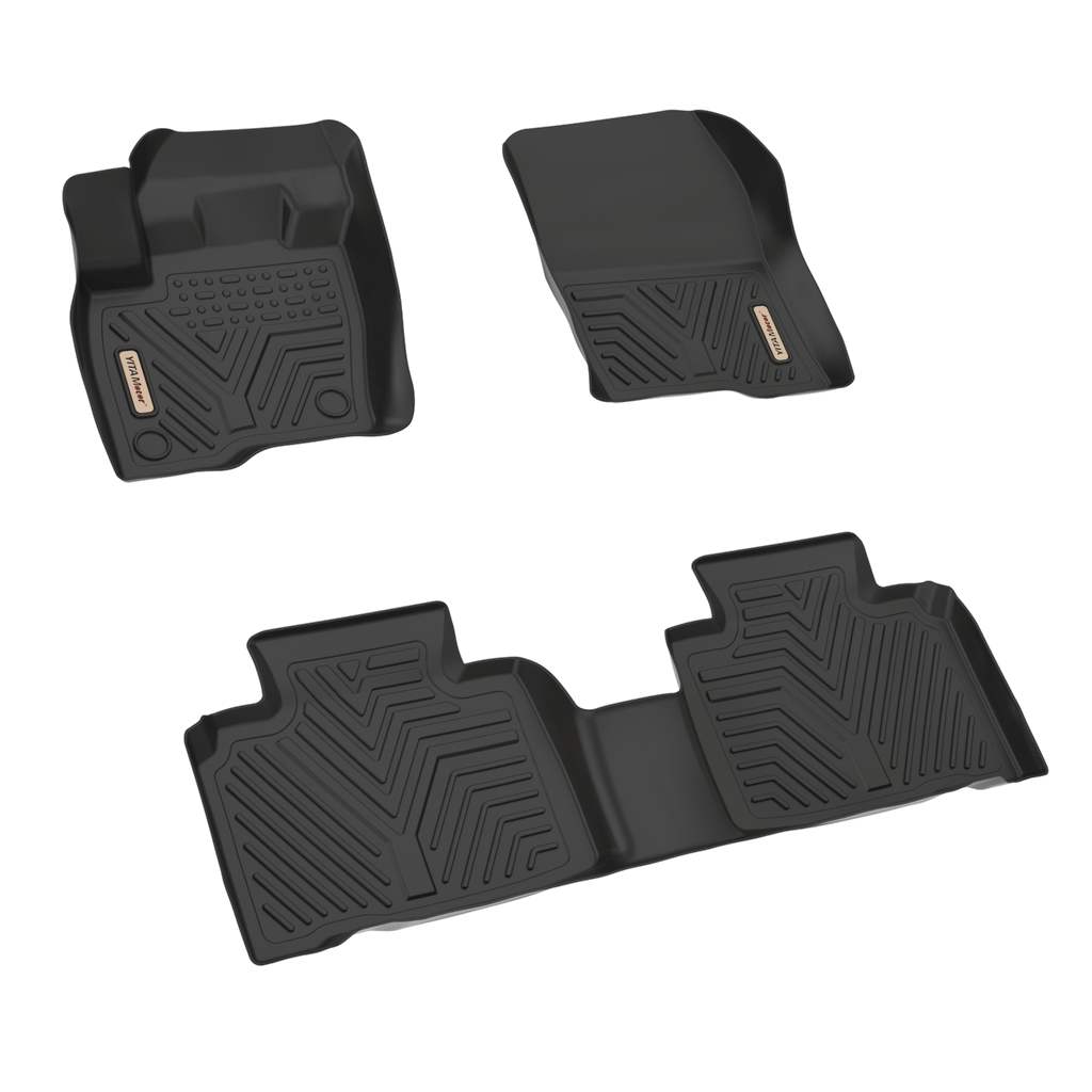 YITAMOTOR® Custom-Fit Black TPE All-Weather Floor Mats for 2015-2024 Ford Edge, 1st & 2nd Row Protection Liners