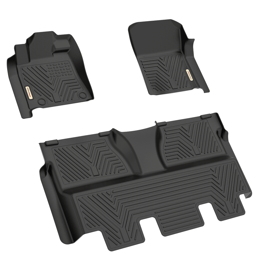YITAMOTOR® Floor Mats For 14-21 Toyota Tundra Crew Max Cab(with Coverage Under 2nd Row Seat) 1st&2nd Row All-Weather