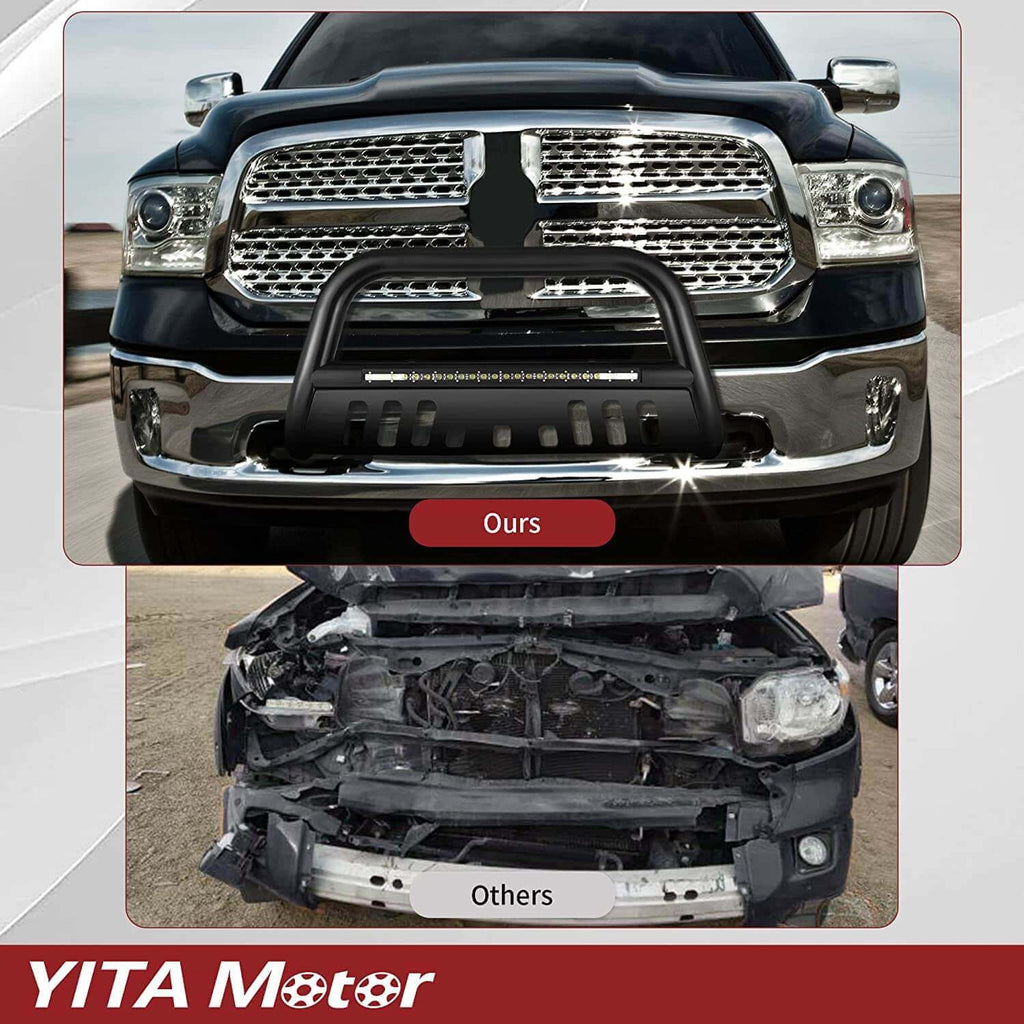 YITAMOTOR-09-18-Dodge-RAM-1500/19-22-RAM-1500-Classic-Bull-Bar-Bumper-with-LED-Light-Bar
