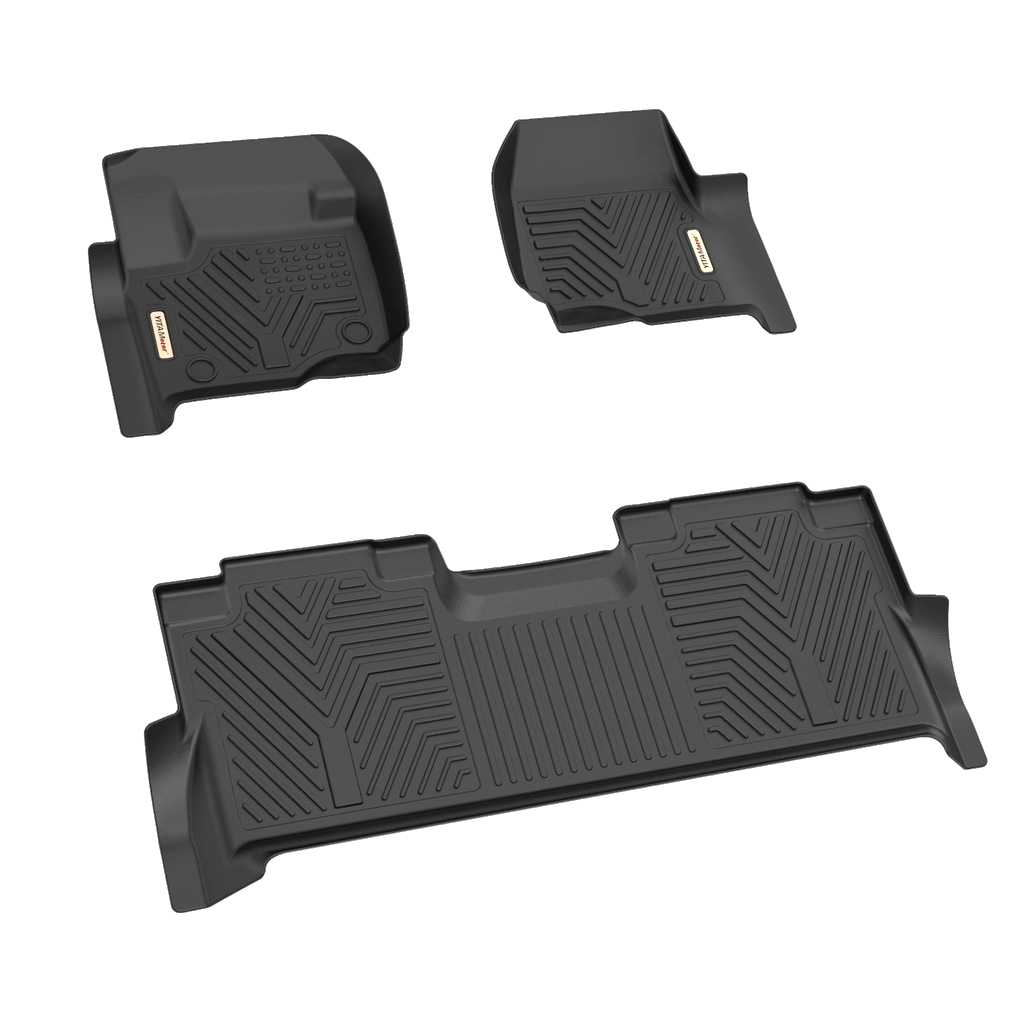 YITAMOTOR® Floor Mats Liners For 2017-2022 Ford F-250/F-350 Super Duty Crew Cab, 1st & 2nd Row All Weather Protection