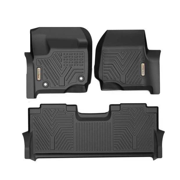 Floor Mats Liners For 2017-2019 Ford F-250/F-350 Super Duty Crew Cab, 1st & 2nd Row All Weather Protection - YITAMotor