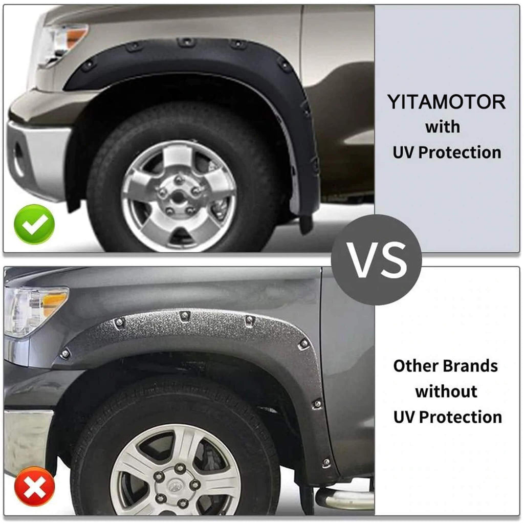 2007-2013-Toyota-Tundra-Pocket-Rivet-Style-Fender-Flares-with-matte-black-finish-YITAMOTOR