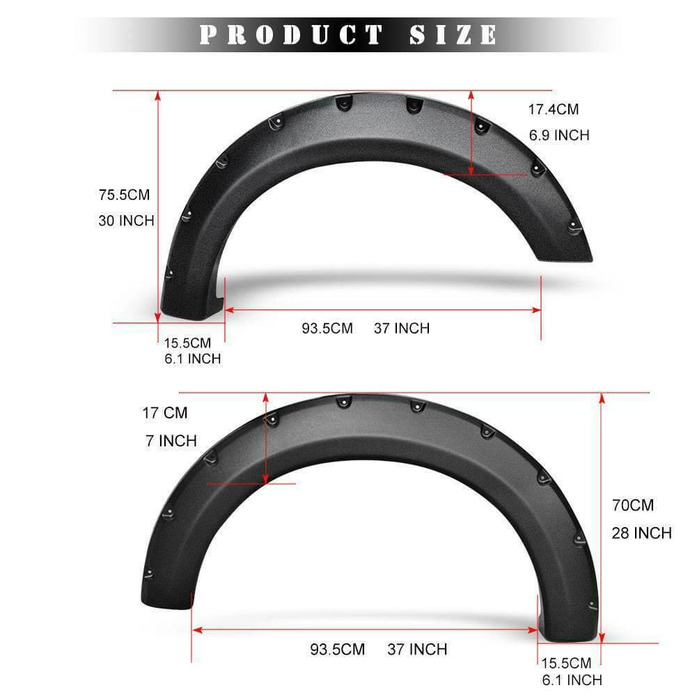 Ford F150 fender flares size