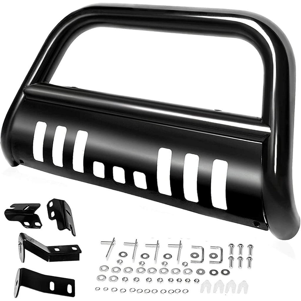 YITAMOTOR-2004-2022-Ford-F150-Black-Bull-Bar-Push-Brush-Front-Bumper-Grille-Guard-with-Skid-Plate