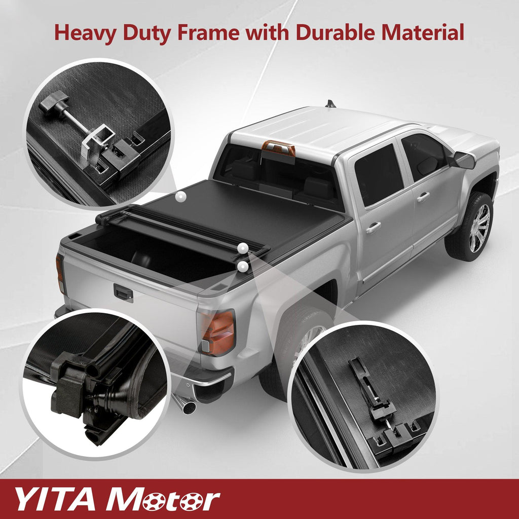 YITAMOTOR® Soft Quad Fold 2015-2024 Ford F-150, Styleside 5.5 ft Bed Truck Bed Tonneau Cover