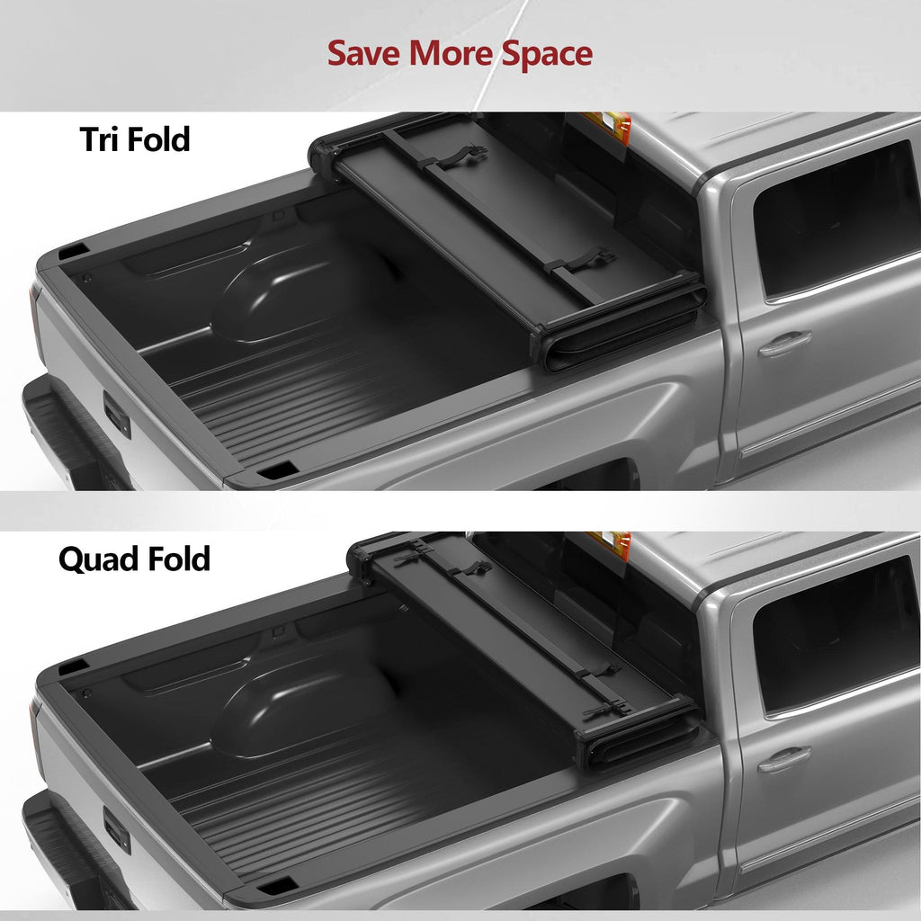 YITAMOTOR® Soft Quad Fold 2015-2024 Ford F-150, Styleside 5.5 ft Bed Truck Bed Tonneau Cover