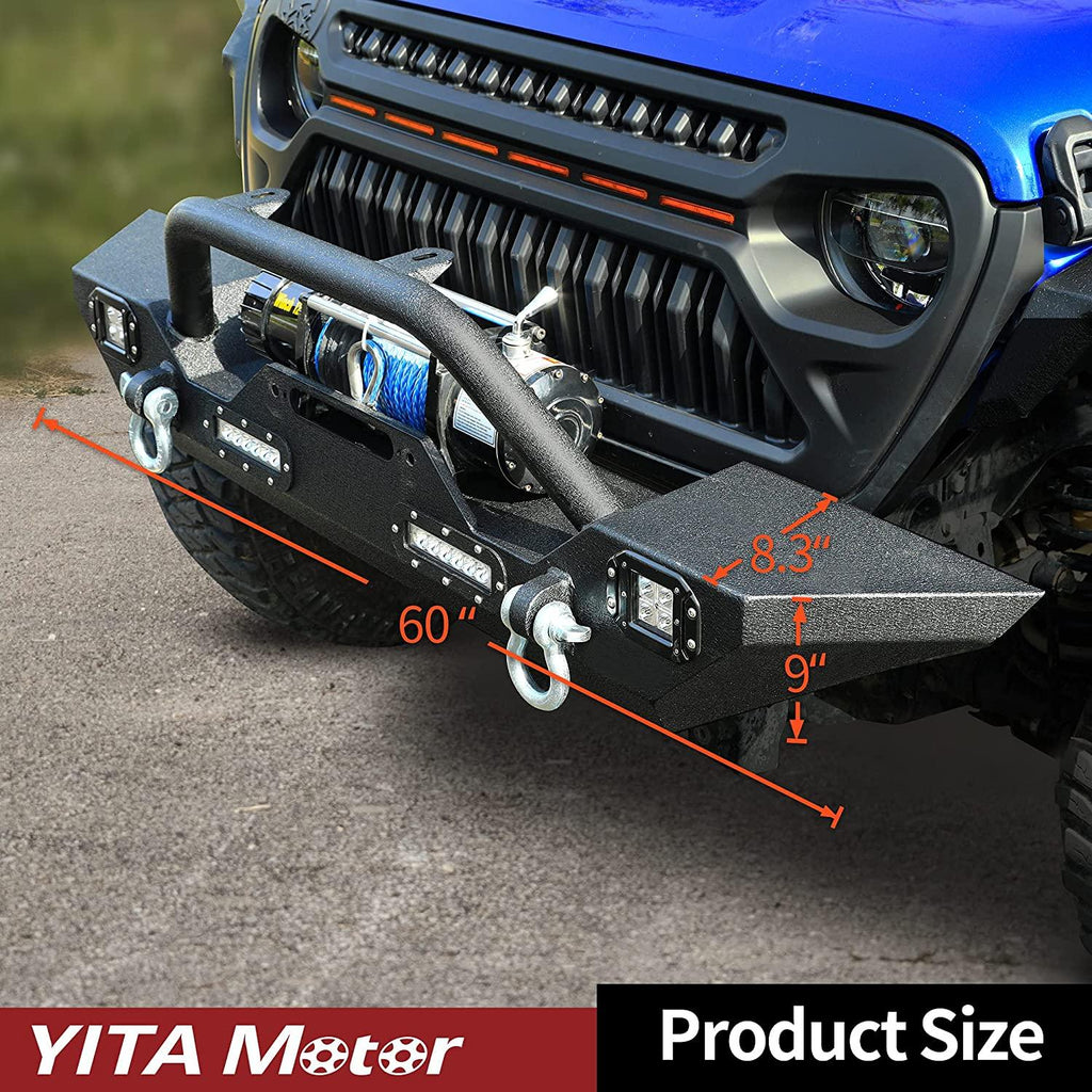 2018-2022 Jeep Wrangler front bumper size: 60"x9"x8.3"