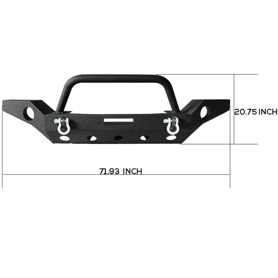 Jeep Wrangler JK Front Bumper Size