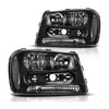 YITAMOTOR® 2002-2009 Chevy Trailblazer Black Housing Headlamp Headlights, Except for 2006-2009 LT models - YITAMotor