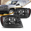 YITAMOTOR® 1999-2004 Jeep Grand Cherokee Headlight Smoke Housing Amber Corner Lamp Set - YITAMotor