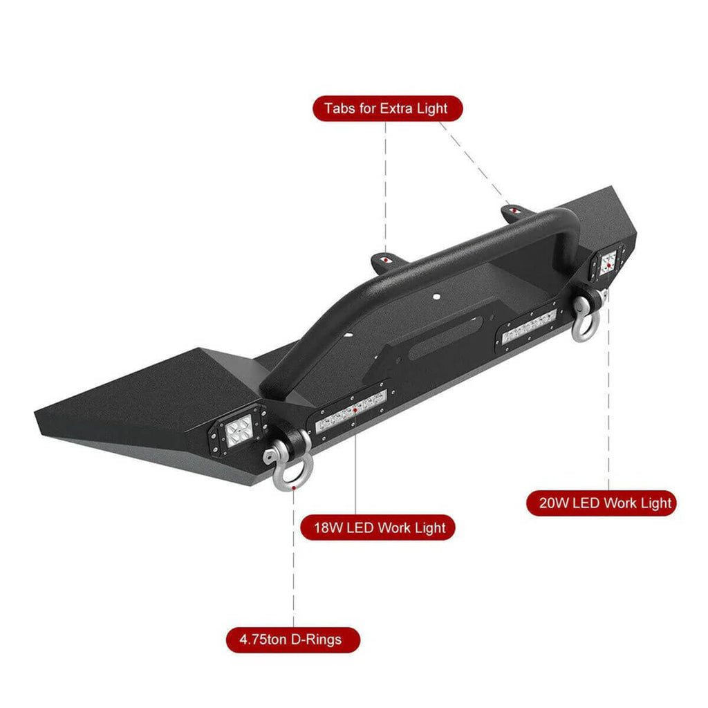YITAMOTOR 87-06 YJ TJ Jeep Wrangler  Front Bumper For