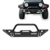 YITAMOTOR® Front Bumper For Jeep Wrangler 87-06 YJ TJ+D-ring Powder Coated+LED Light