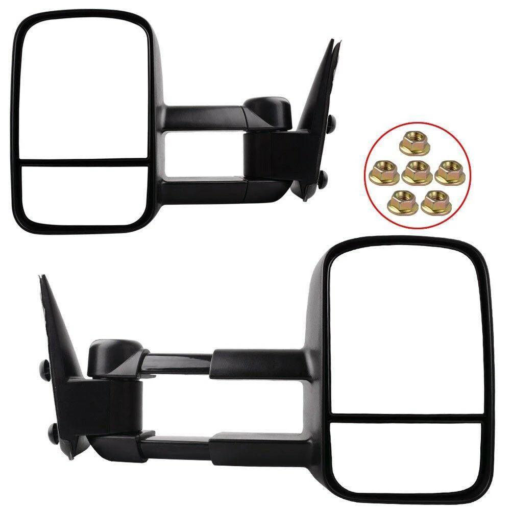 For 99-07 Chevy Silverado GMC Sierra 2000-2006 Chevy Tahoe Suburban 1500 2500 GMC Yukon XL Truck Manual Towing Mirrors - YITAMotor