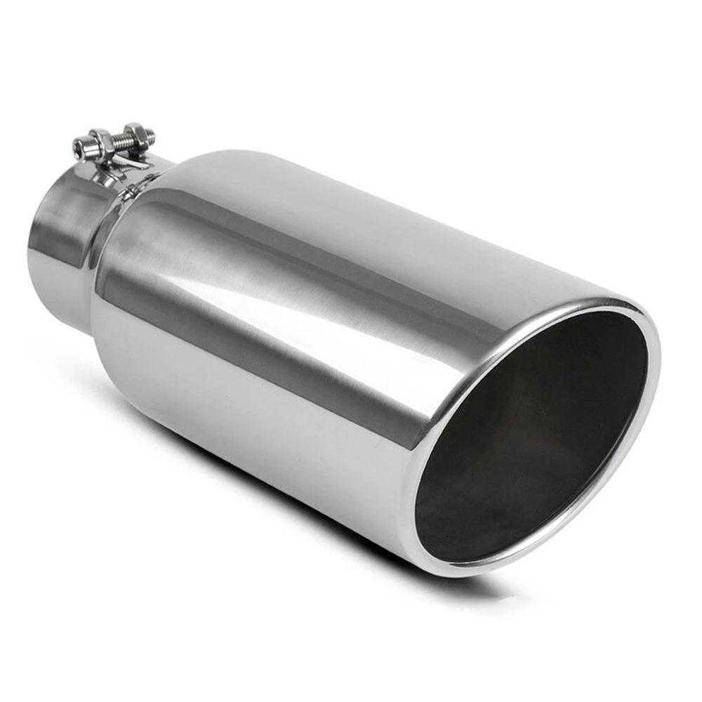 4'' Inlet 6'' Outlet 15'' Long Bolt On Diesel Exhaust Tip Chrome Stainless Steel - YITAMotor
