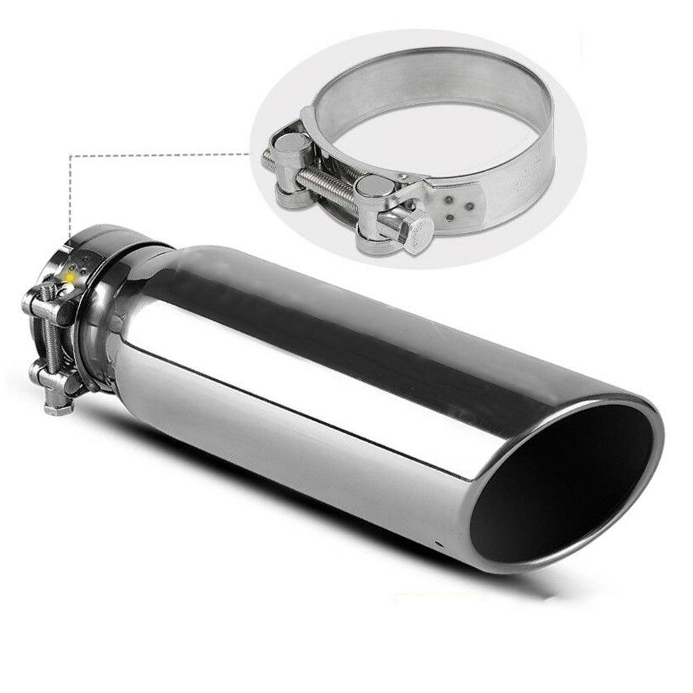 3 Inch Inlet Exhaust Tip, 3 x 4 x 12 Inch Chrome Polished Stainless Steel Exhaust Tailpipe Tip, Bolt/Clamp On Design - YITAMotor