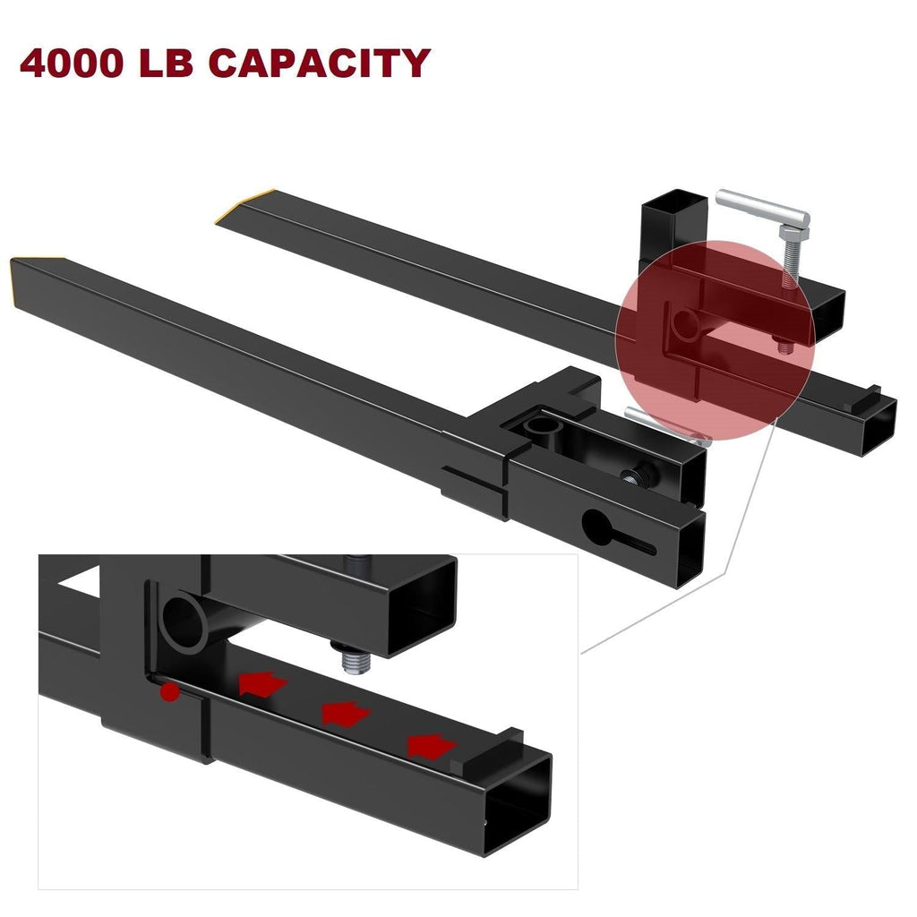 YITAMOTOR® Clamp on 43” Pallet Forks 4000lbs for Loader Bucket Tractor