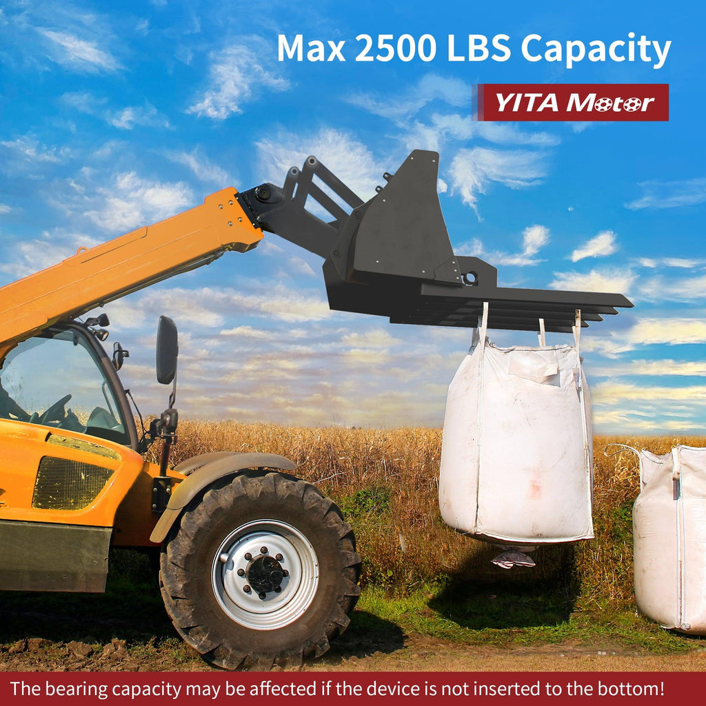 YITAMOTOR® 48" Bucket Clamp-On Pallet Fork 2500 lbs Attachments