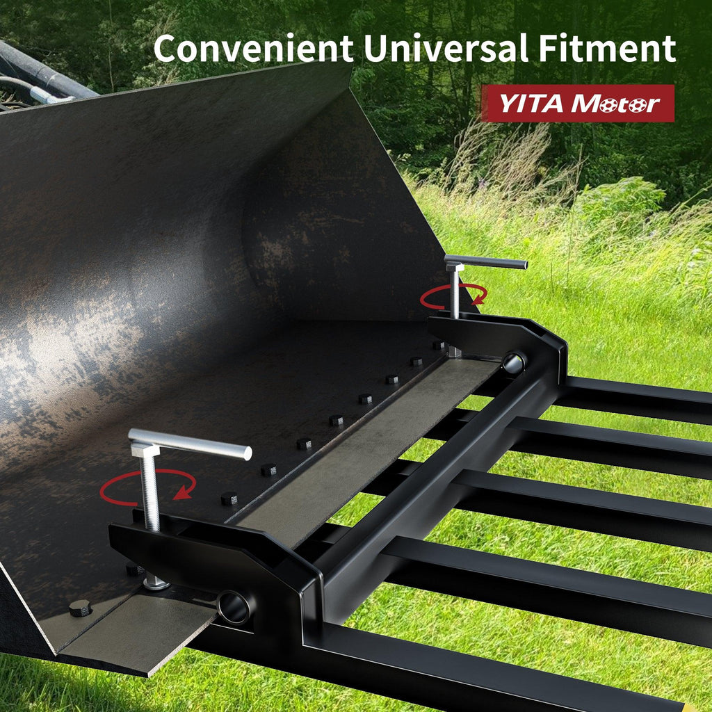 YITAMOTOR® 48" Bucket Clamp-On Pallet Fork 2500 lbs Attachments