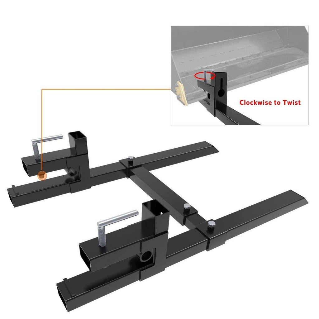 Horquillas para paletas con abrazadera YITAMOTOR® de 60" de 1500 lb con barra estabilizadora ajustable