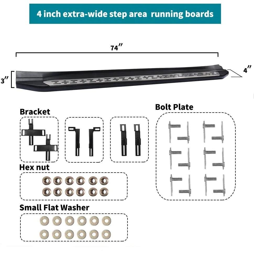 YITAMOTOR® 2014-2018 Toyota Highlander Sport Utility 4-Door Running Boards 4" Side Step Nerf Bars - YITAMotor