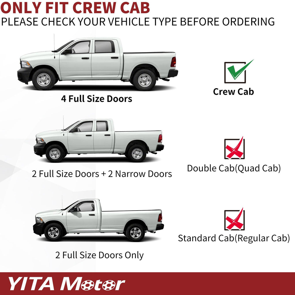 YITAMOTOR® 09-22 Dodge Ram Crew Cab 6" Running Boards Nerf Bars / Side Step (Incl.19-22 Classic) - YITAMotor