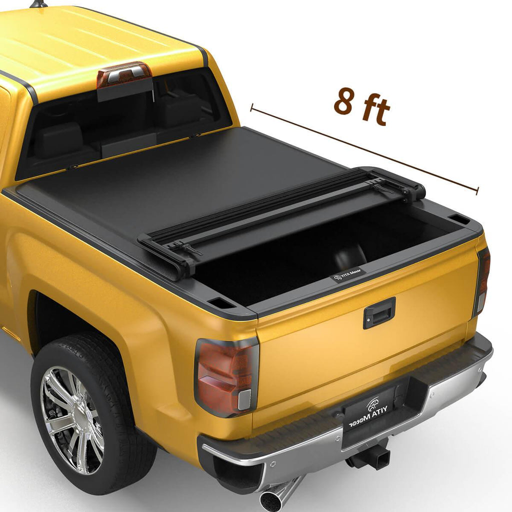 Soft-Quad-Fold-02-18-Dodge-Ram-1500/19-22-Ram-1500-classic-Fleetside-8-ft-Bed-Truck-Bed-Tonneau-Cover-YITAMOTOR