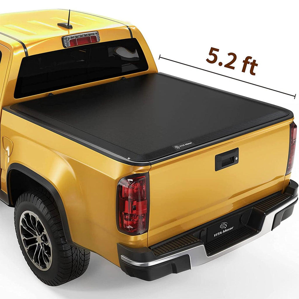 YITAMOTOR® 2015-2022 Chevy Colorado/GMC Canyon, Fleetside 5.2 ft Bed Soft Roll Up Truck Bed Tonneau Cover - YITAMotor