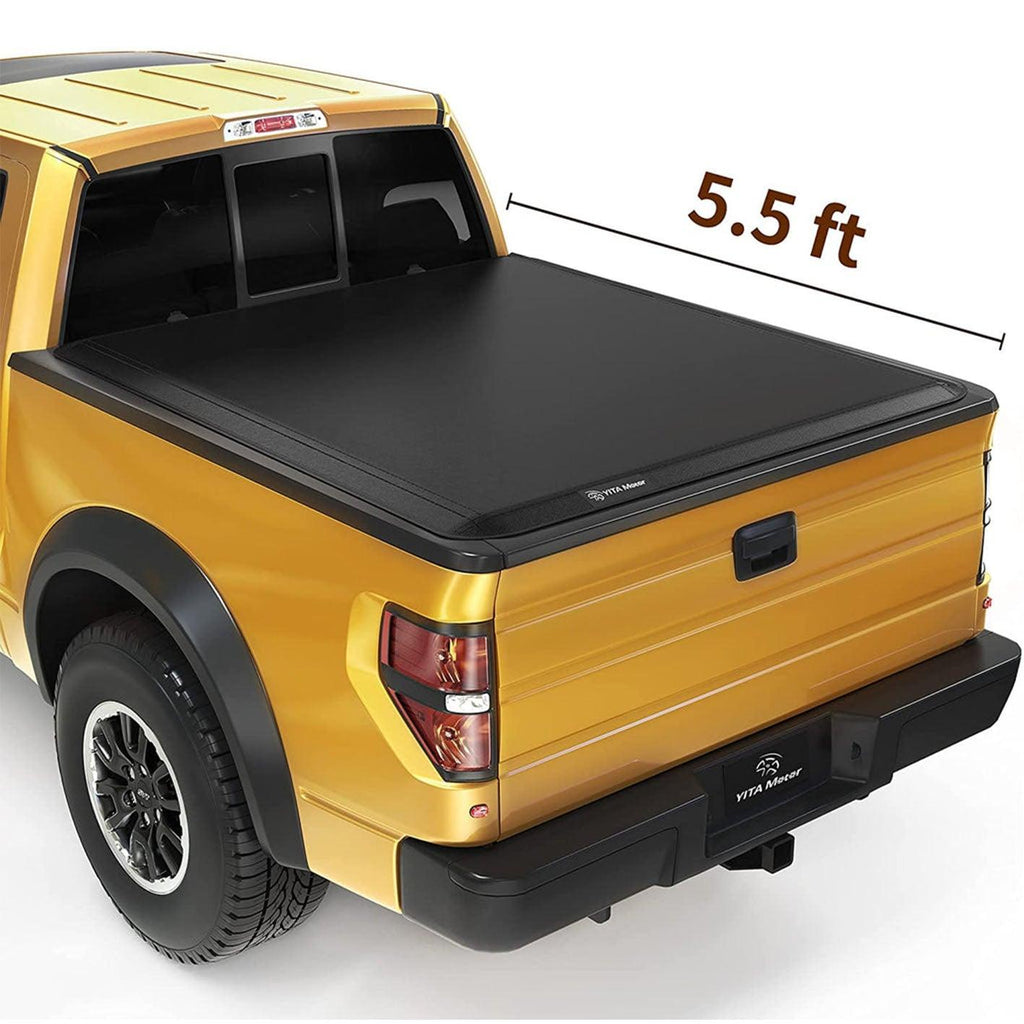 YITAMOTOR® 2009-2014 Ford F-150 (Excl. Raptor Series), Styleside 5.5ft Bed Soft Tri-fold Truck Bed Tonneau Cover - YITAMotor