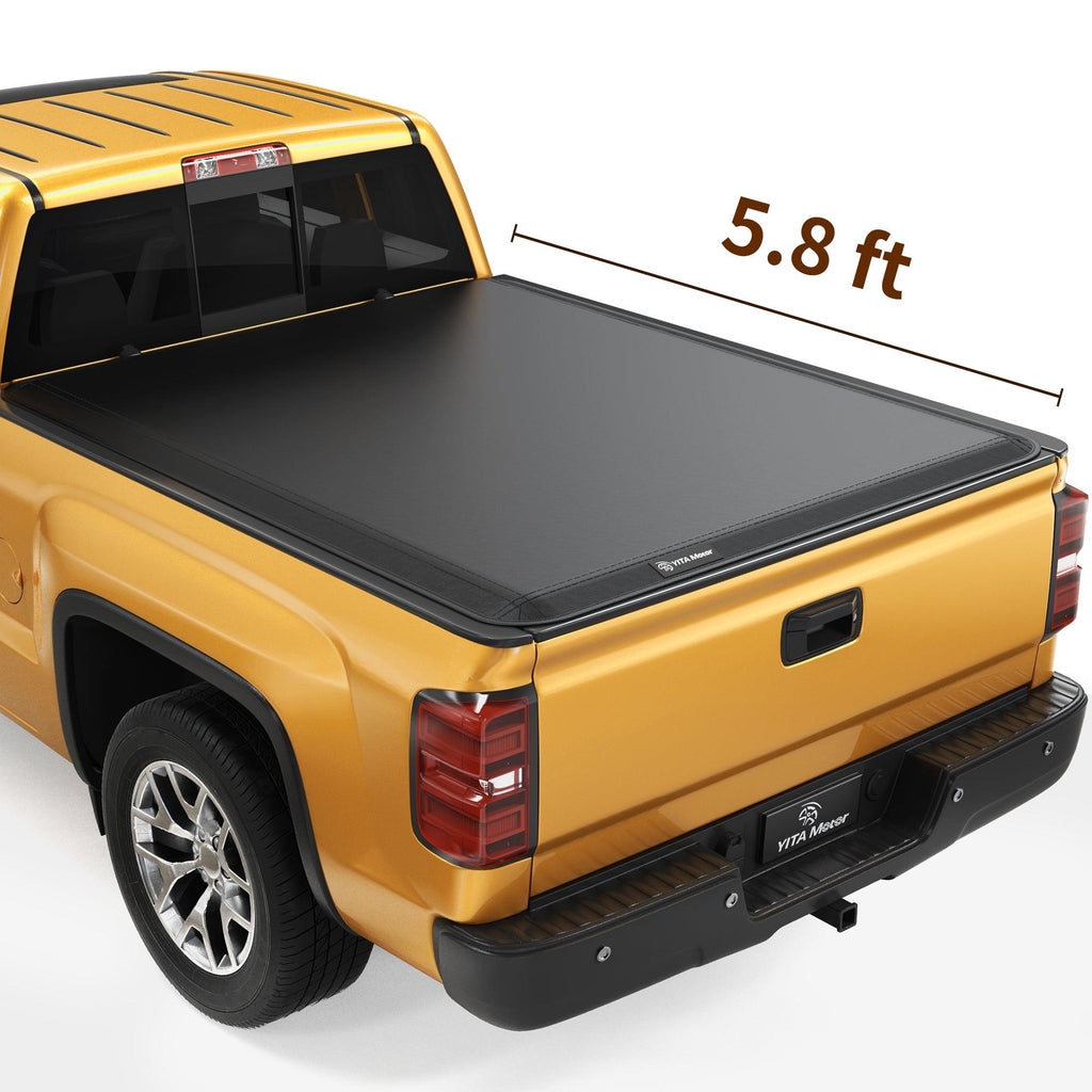 YITAMOTOR® Soft Tri-Fold 2007-2013 Chevy Silverado/GMC Sierra 1500, Fleetside 5.8 ft Bed Truck Bed Tonneau Cover