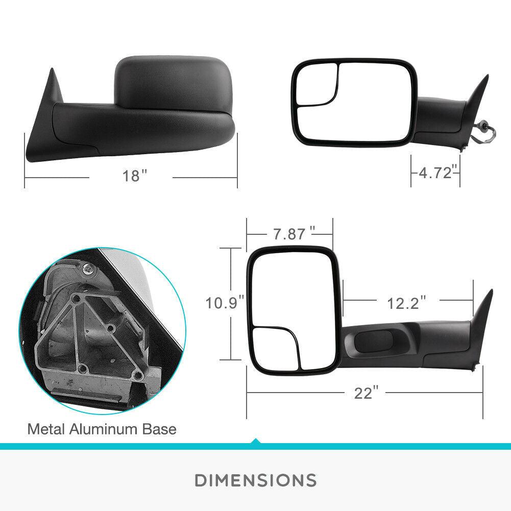 Dodge Ram Tow Mirrors Dimension