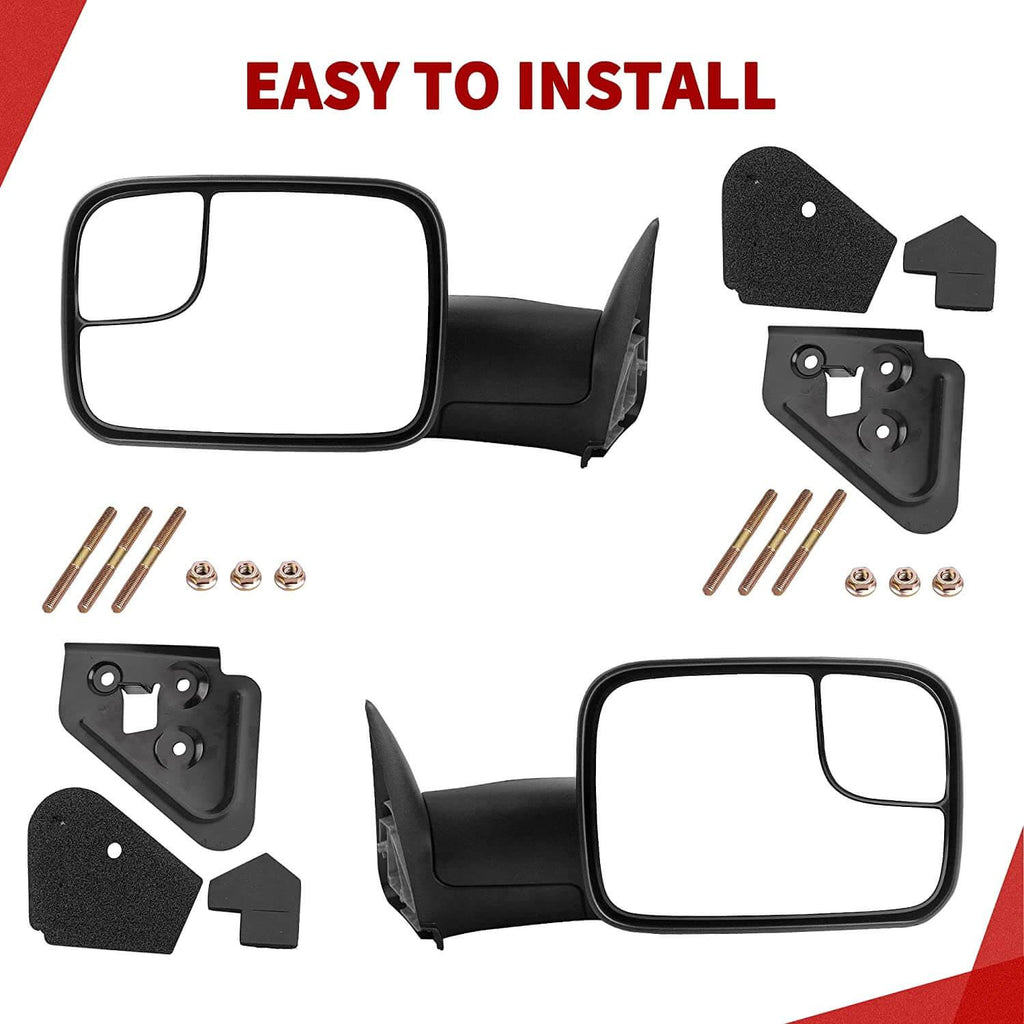 Dodge Ram towing mirrors plug and play installation