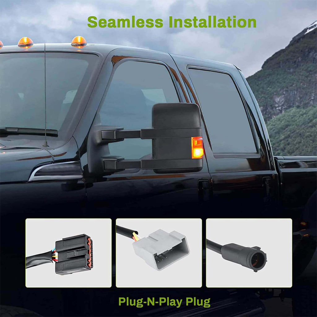 99-07-Ford-F250-F350-F450-F550-Super-Duty-Heated-Powered-Towing-Mirrors-Plug-N-Play-Plug-YITAMOTOR