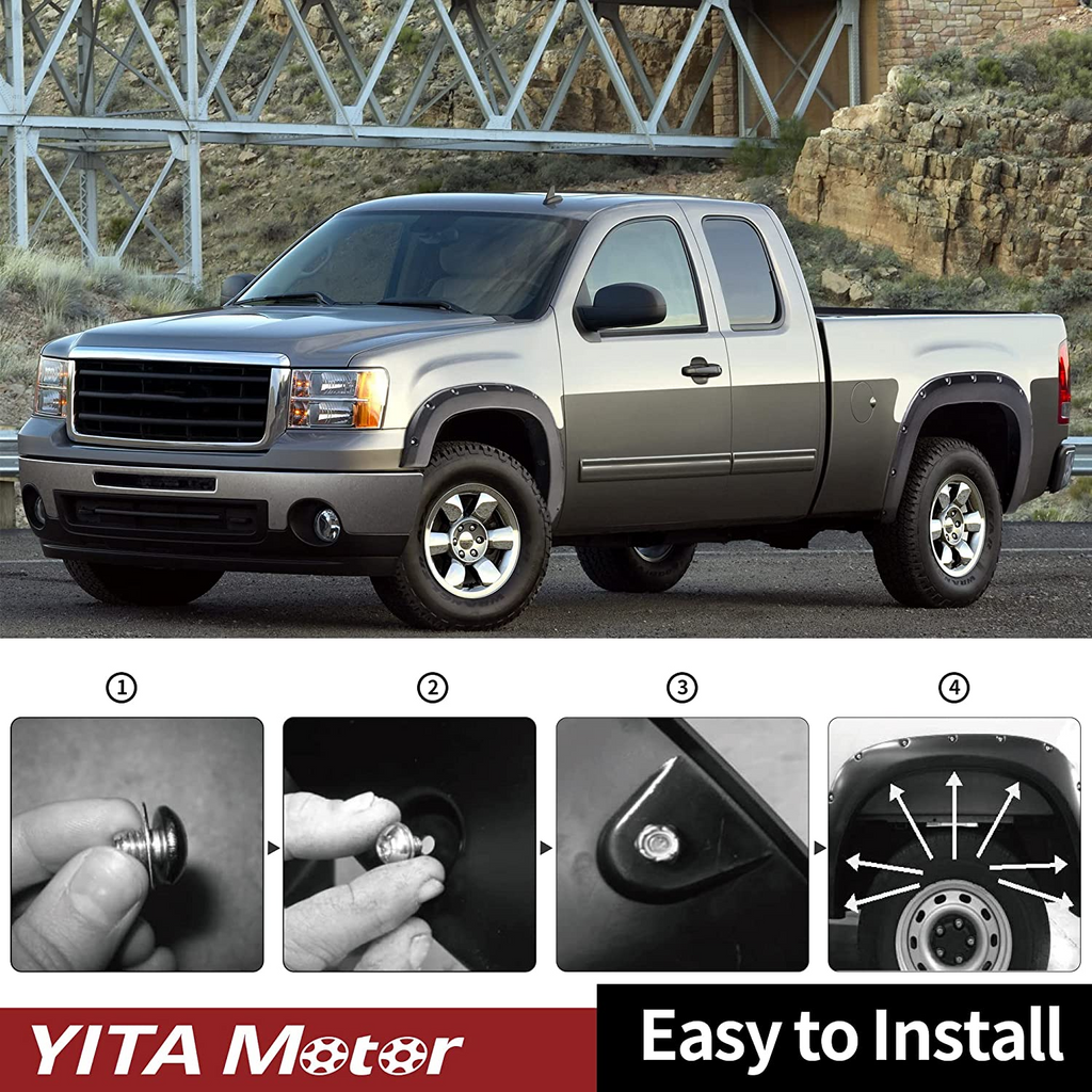 YITAMOTOR-2007-2013-GMC-Sierra-1500- Fender-Flares-installation