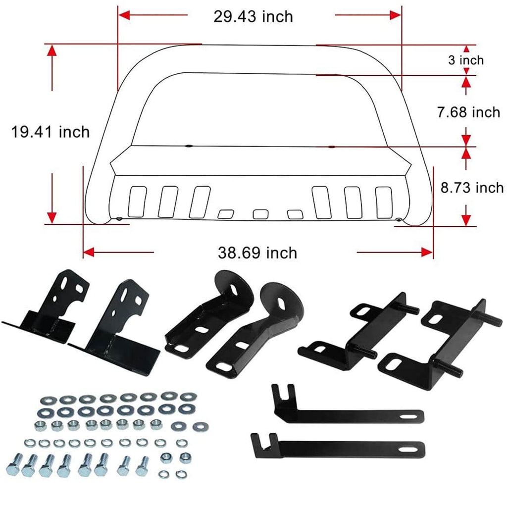 YITAMOTOR-09-18-Dodge-Ram-1500-Bull-Bar-Front-Bumper-Brush-Push-Grill-Guard-with-Skid-Plate