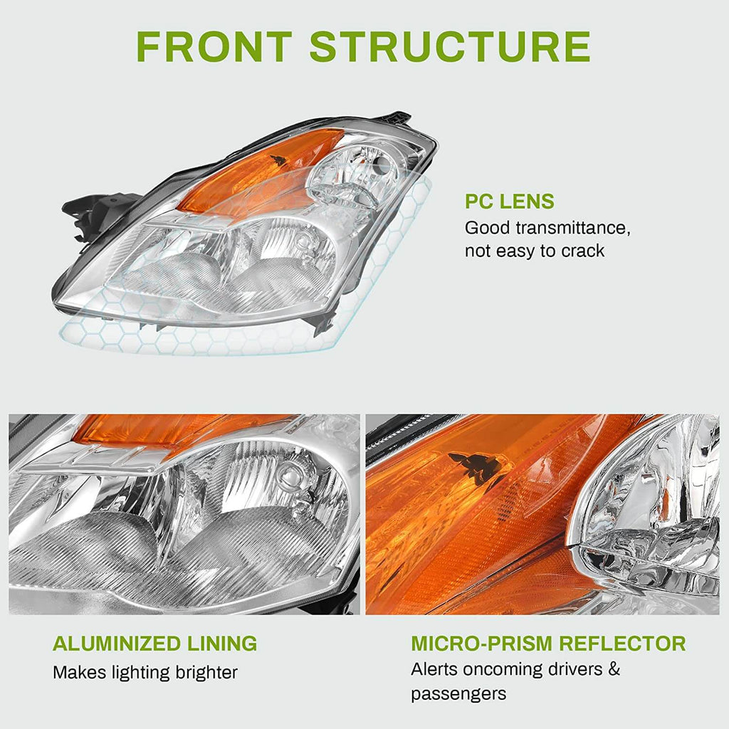 2007-2009 Nissan Altima Sedan 4-door Headlights