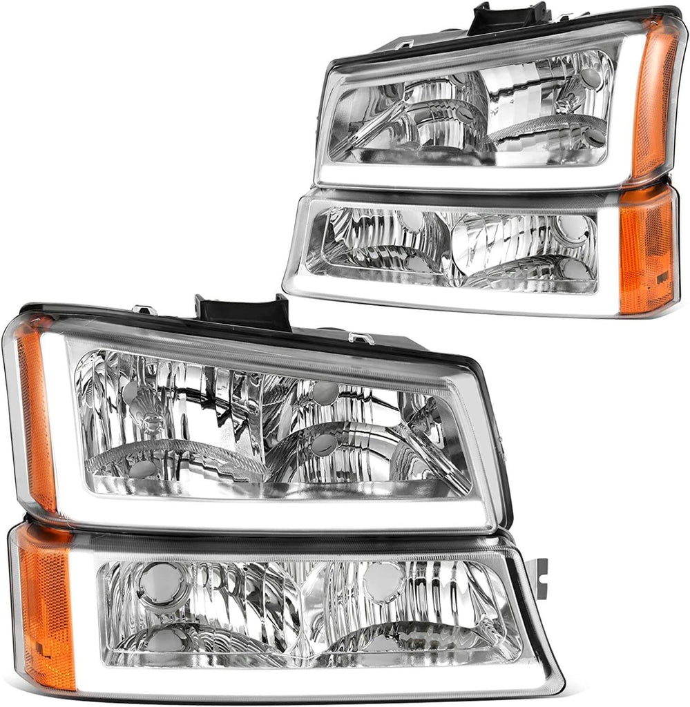 Chrome LED DRL 2003-2006 Chevy Silverado headlights