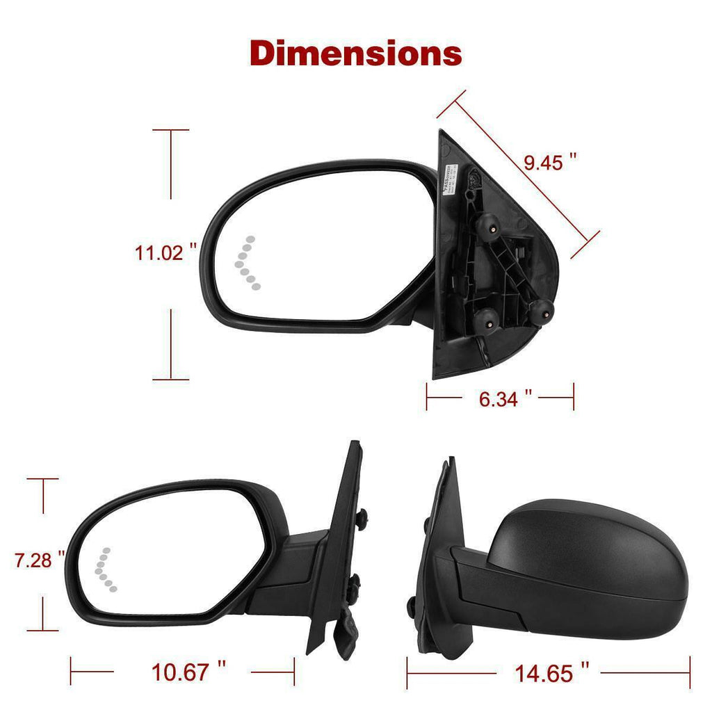 YITAMOTOR® Driver Left Side Mirror for 07-13 Chevy Silverado GMC Sierra Power Turn Signal