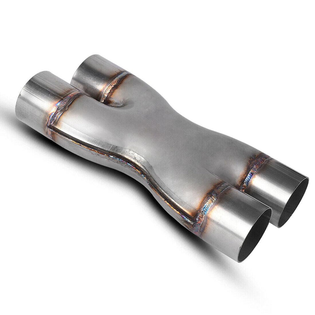 Welded X-Pipe Exhaust Tip 2.5'' Dual Inlet/2.5''inch Dual Outlet Stainless Steel - YITAMotor