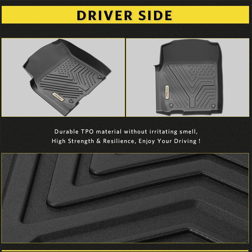 Floor Mats Floor Liners for 2013-2018 Dodge Ram 1500 Quad Cab Only, 1st & 2nd Row All Weather Protection - YITAMotor