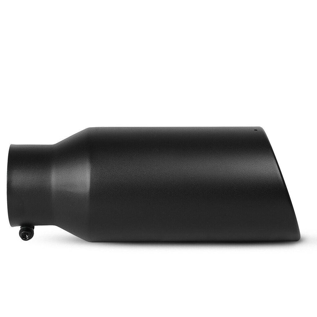 4 Inch Inlet Universal Stainless Steel Black Diesel Exhaust Tailpipe Tip for Truck Cars Bolt On Design - YITAMotor