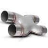 Welded X-Pipe Exhaust Tip 2.5'' Dual Inlet/2.5''inch Dual Outlet Stainless Steel - YITAMotor