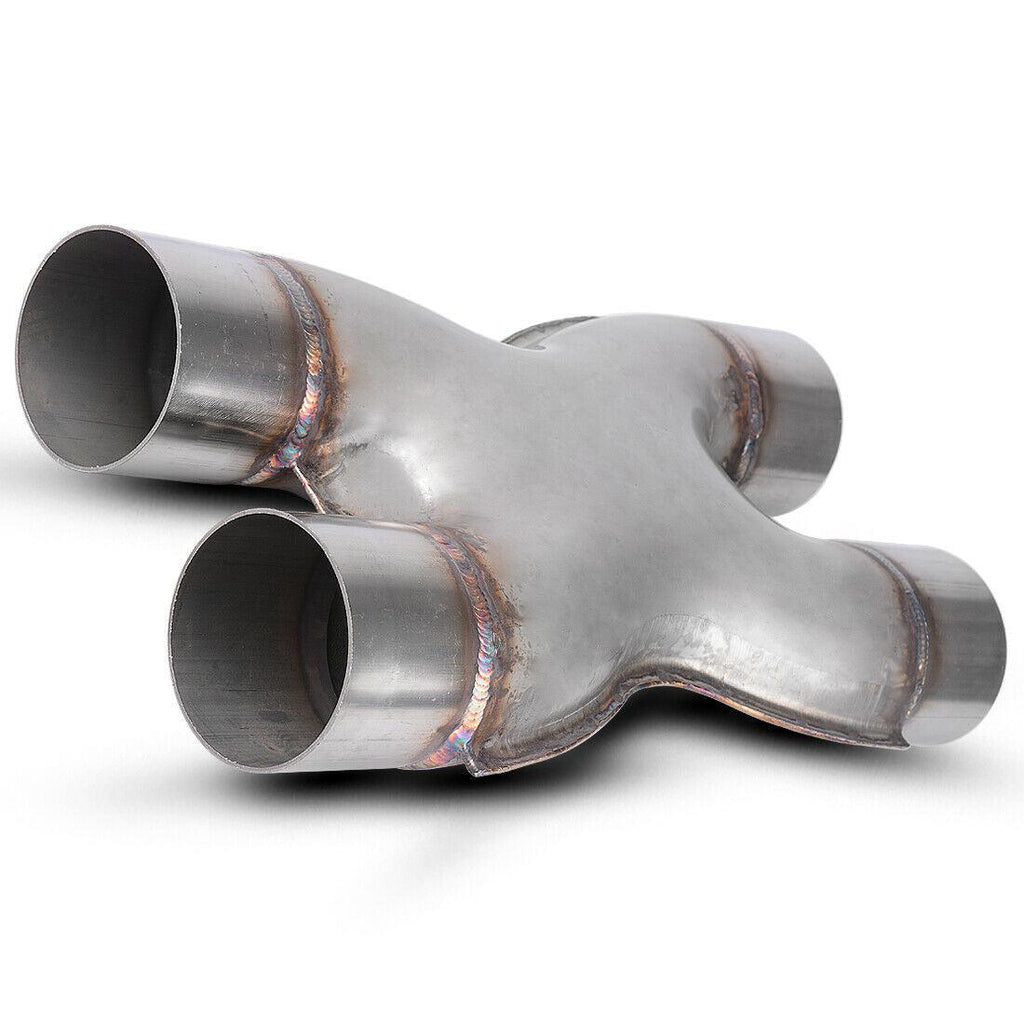 Welded X-Pipe Exhaust Tip 2.5'' Dual Inlet/2.5''inch Dual Outlet Stainless Steel - YITAMotor